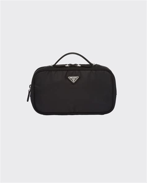 prada nylon kosmetiktasche|Black/astral Blue Large nylon cosmetic pouch .